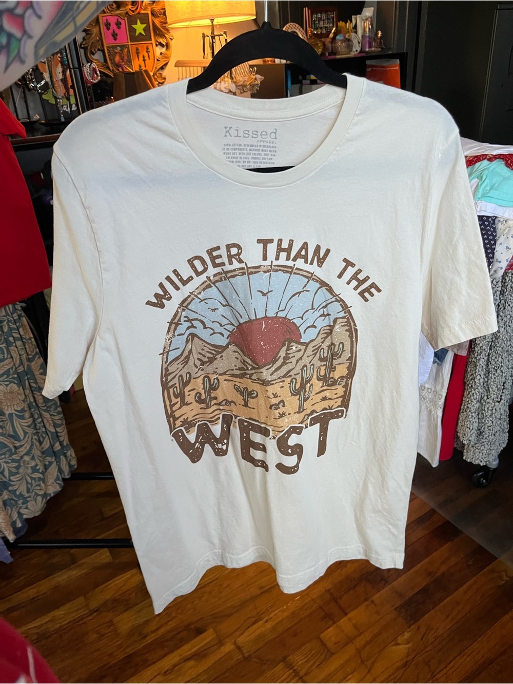 Kissed Apparel 'Wilder Than The West' Graphic Tee - Cream with Desert Print